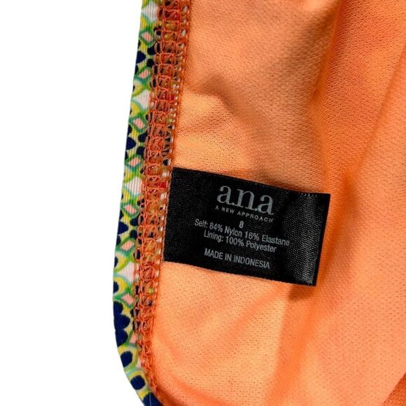 a.n.a Colorful Tribal Print Bikini High Neck Flowy Ruffle Two Piece Swimsuit - Picture 7 of 9